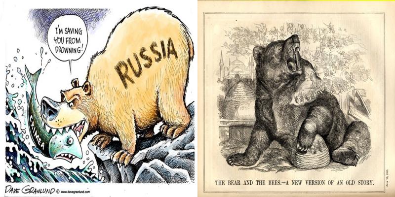 Comparison of treatment of Russia in cartoons